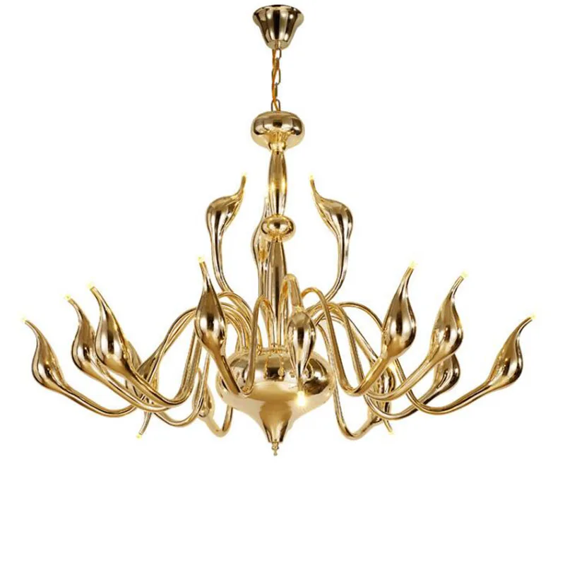 Новое поступление современная люстра большая белая Лебедь лампа Черная