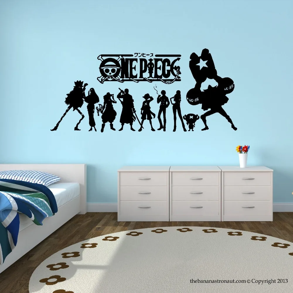 

One piece Japanese Anime Wall Decal Stickers Decor Modern Stickers Vinyl Decal Cartoon Home Decor waterproof wallpaper D191