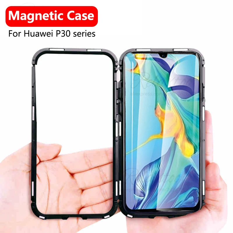 Магнитный флип-чехол для телефона Huawei P30 Lite Pro магнитный металлический бампер