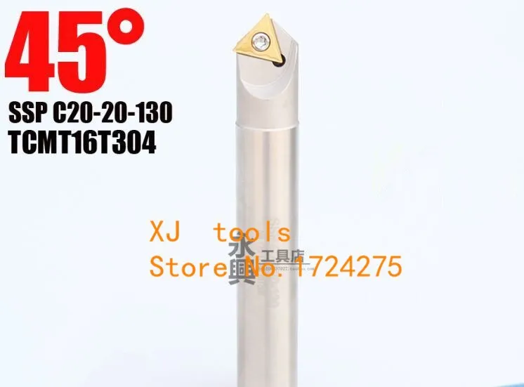 

Free Shipping SSP C20-20-130L 45 degree chamfer end milling cutter arbor for used TCMT16T304 carbide inserts