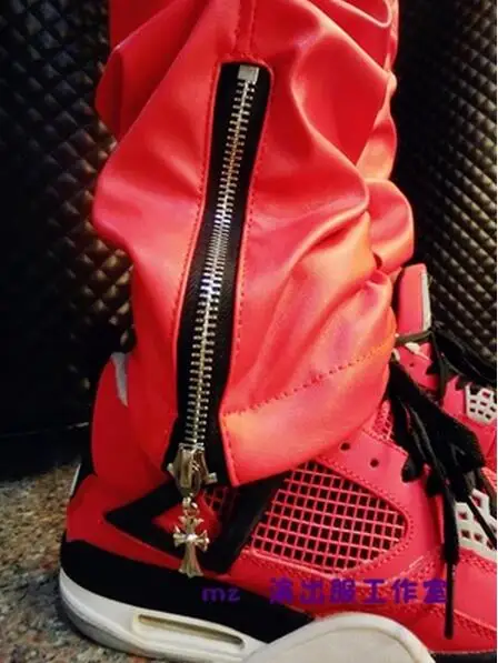 Мужские кожаные брюки Bigbang Ds в байкерском стиле большие размеры для ночных клубов