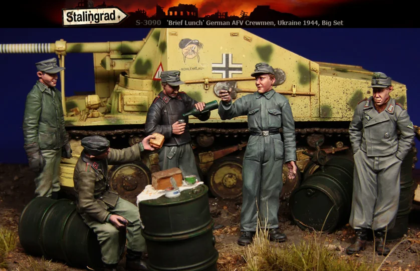 Набор для обеды из смолы Stalingrad 1/35 немецкий AFV Crewmen Ukraine 1944|resin model kits|model kitresin |