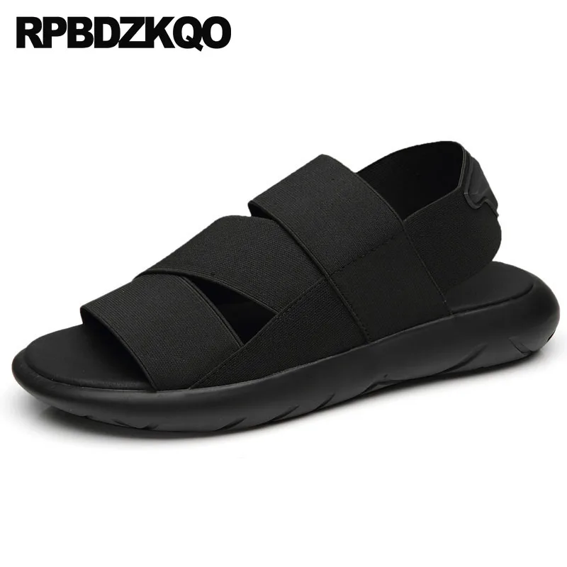 

Slippers Men Gladiator Sandals Summer Black Sport Soft Flip Flop Slides Shoes Roman Fashion Leather Native Sneakers Elastic