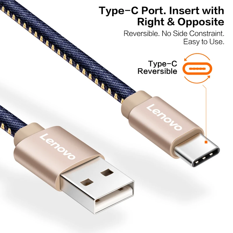 Lenovo 5 шт./лот 1 м Тип usb C кабель быстрая Зарядное устройство кабеля-C USB для samsung S8 Xiaomi