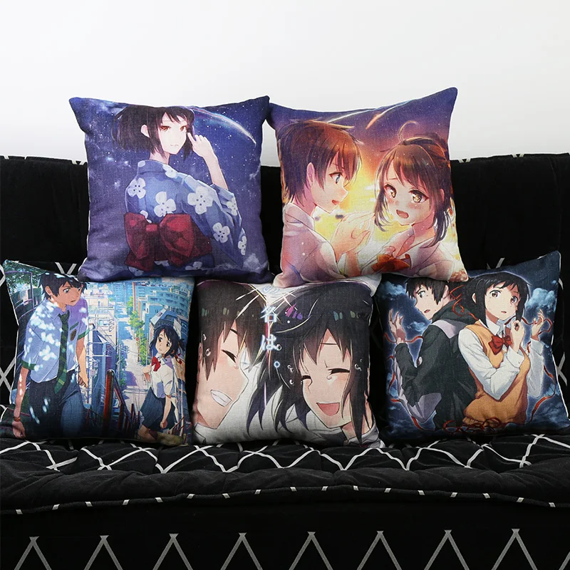 Японское аниме ваше имя мицуха миямизу подушка для дивана стул льняное домашнее