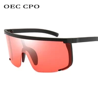 oec cpo oversized rimless sunglasses men ladies brand design one piece lens big frame sun glasses women uv400 goggles o47