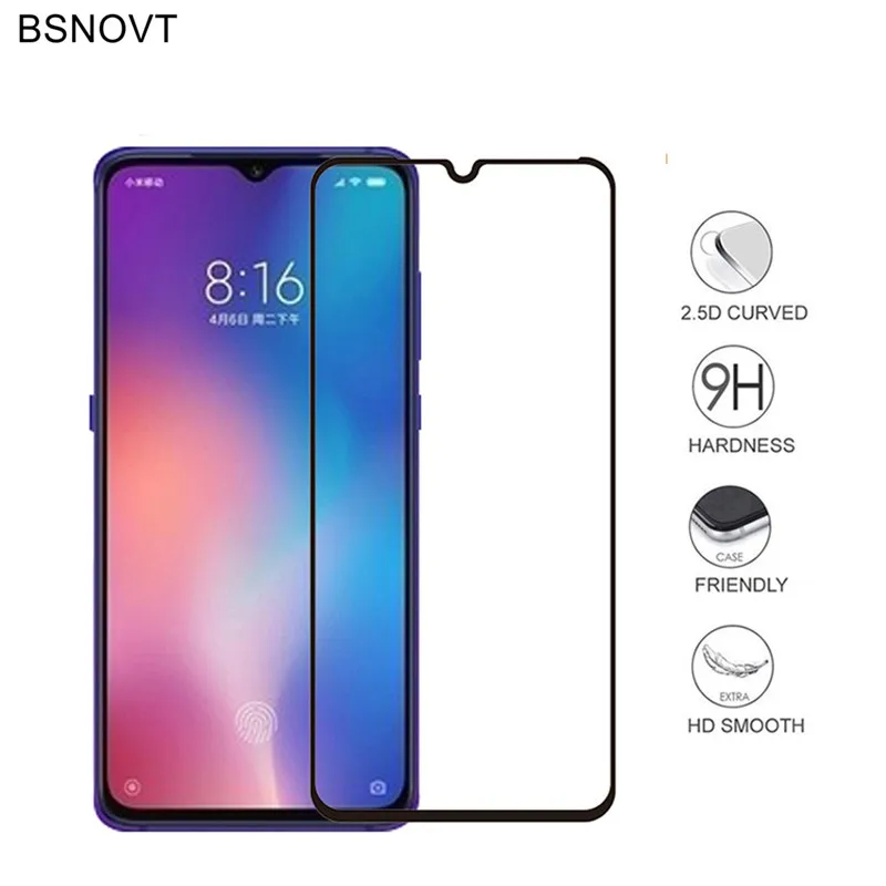 2 шт Защита экрана для Xiaomi Mi 9 стекло полное покрытие полный клей защитное