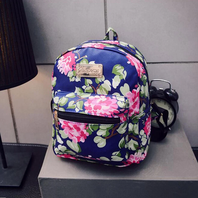 

Promotion Blue Red Women Backpack 2022 Summer Small Retro Flower School Bags for Teenage Girls Street Casual Bagpack Sac A Dos