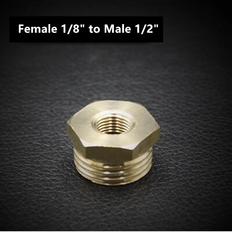F1l8 x M1l2 1/" 1/4" 3/" 1/2" 3/" латунный шланг с наружной резьбой и внутренней резьбой редукционная втулка медных труб Соединители - Цвет: F1l8 x M1l2