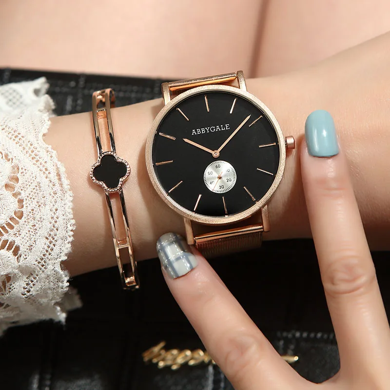 Для женщин часы минималистский 2 набора модные Элитный бренд дамы браслет