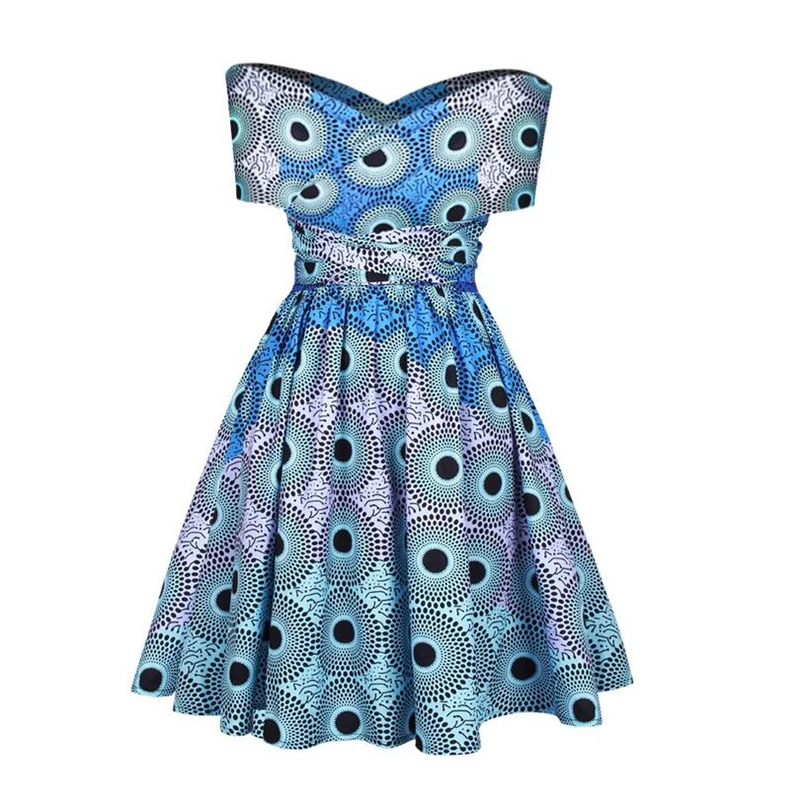 2022 Ladies wrap dress african farbic sexy Women clothing bandage quick change club party multi wear | Тематическая одежда и