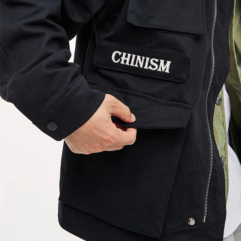 Мужская куртка с воротником стойкой в стиле хип хоп CHINISM Весенняя брендовая