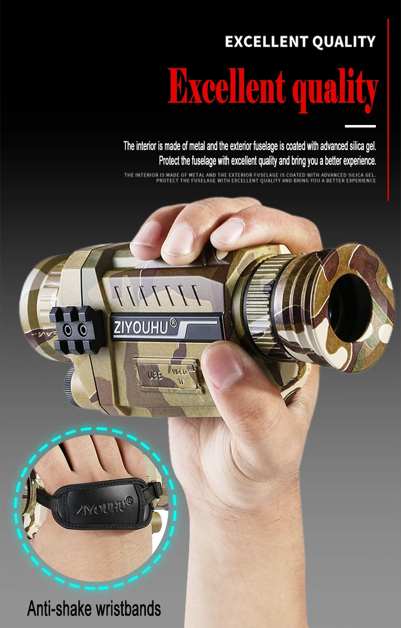 ZIYOUHU Infrared HD Digital Night Vision Device Optical Hunting Patrol 5x35 Monocular Night Goggles Video Recording New Arrival