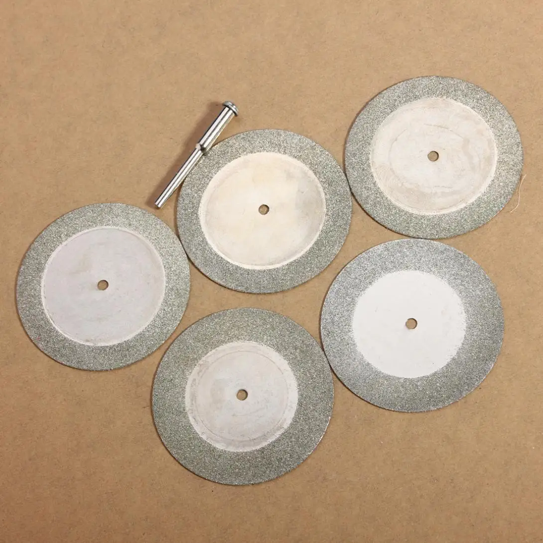 

5pcs 50mm Diamond Cutting Discs & Drill Bit For Rotary Tool Stone Blade
