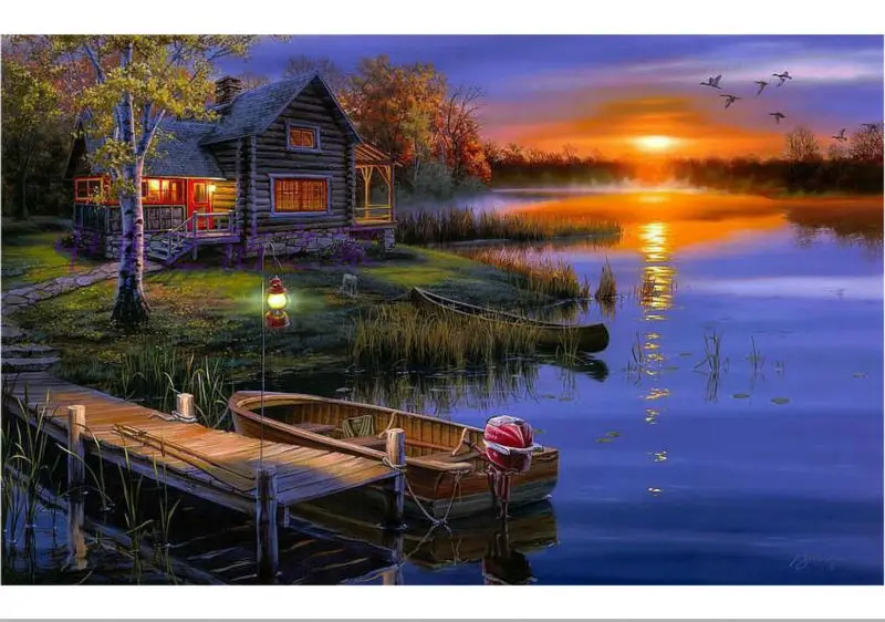 Набор для вышивки крестиком из ткани набор сделай сам квадратной формы дерева