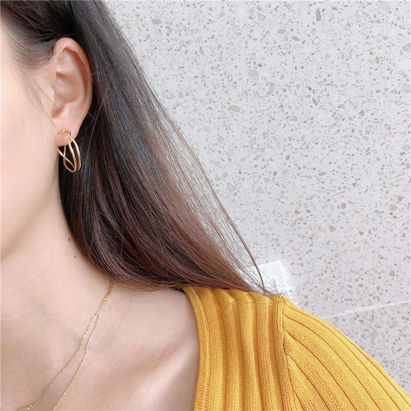 925 Sterling Silver Hip Hop Round Earrings for Women Large Circle Twist Piercing Hoop Earring Dropship Suppliers | Украшения и