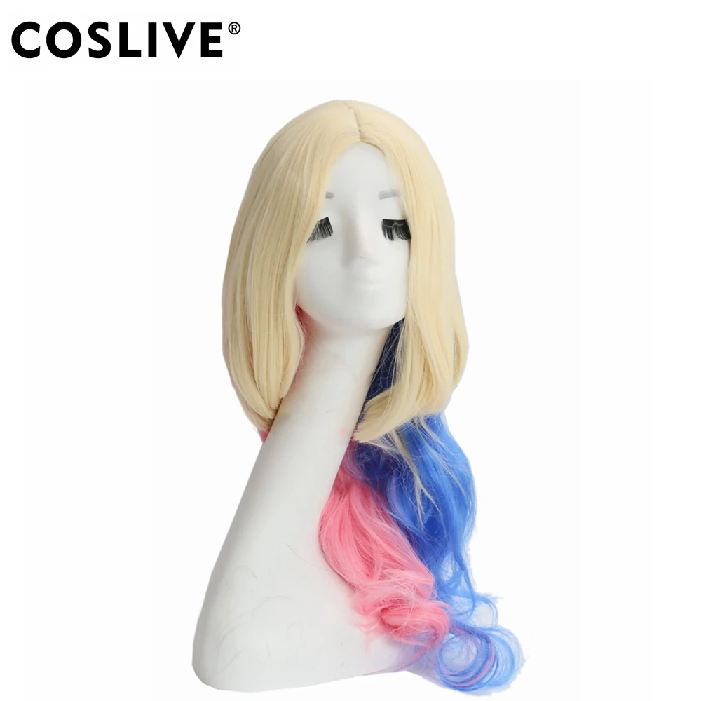 Coslive Харли Квинн парик отряд самоубийц фильм Новый Клоун косплей женская