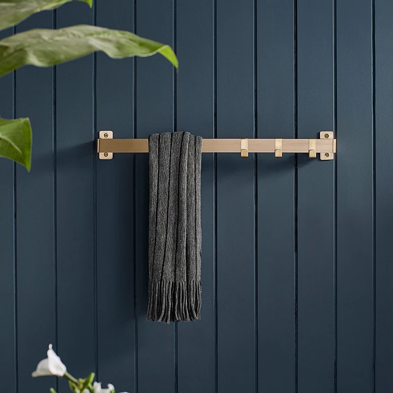 

30cm 60cm Brass Towel Holder Flat Bathroom Hanger Metal Rack for Hotel Bar Bracket Luxury Towel Holder