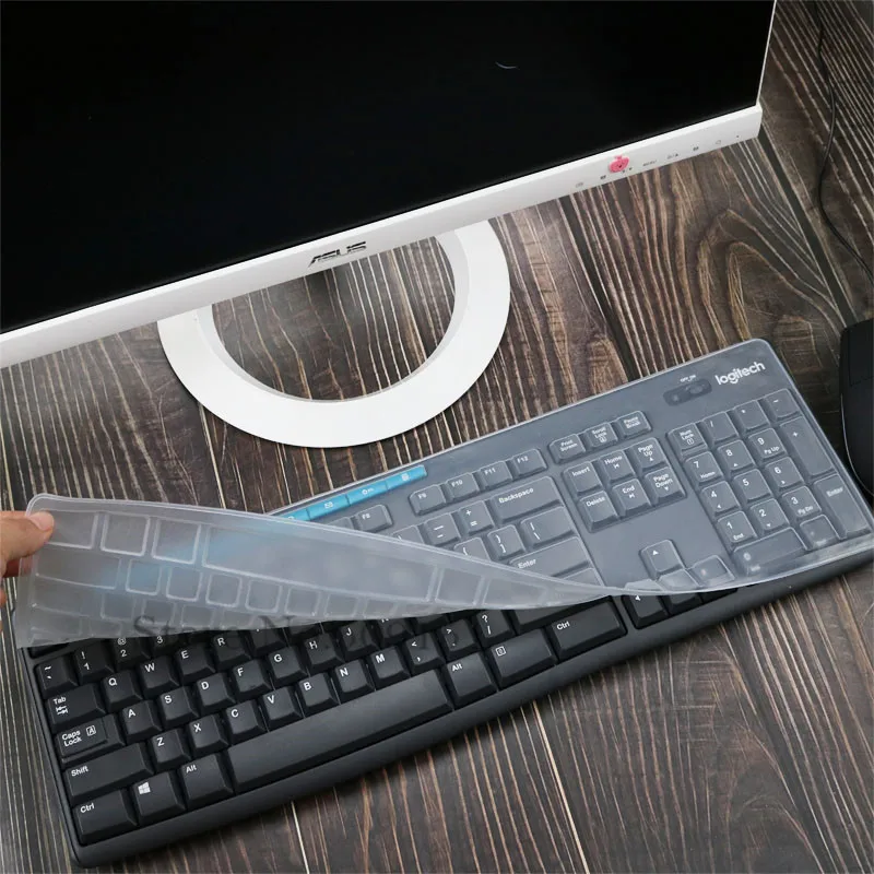 Clear Водонепроницаемый силиконовый чехол для клавиатуры для logitech MK275 K275 MK200 K200 MK260 K260 MK270 K270 механический Настольный ПК - Цвет: Clear