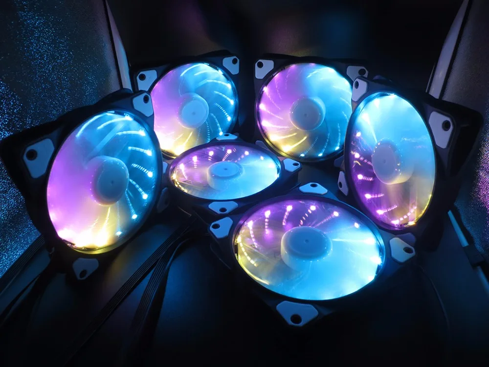 RGB вентилятор с регулировкой 15LED 120 мм компьютерный корпус ПК охлаждающий вентилятор тихий дистанционный вентилятор компьютерный кулер охлаждающий 12cmRGB игровой корпус вентилятор