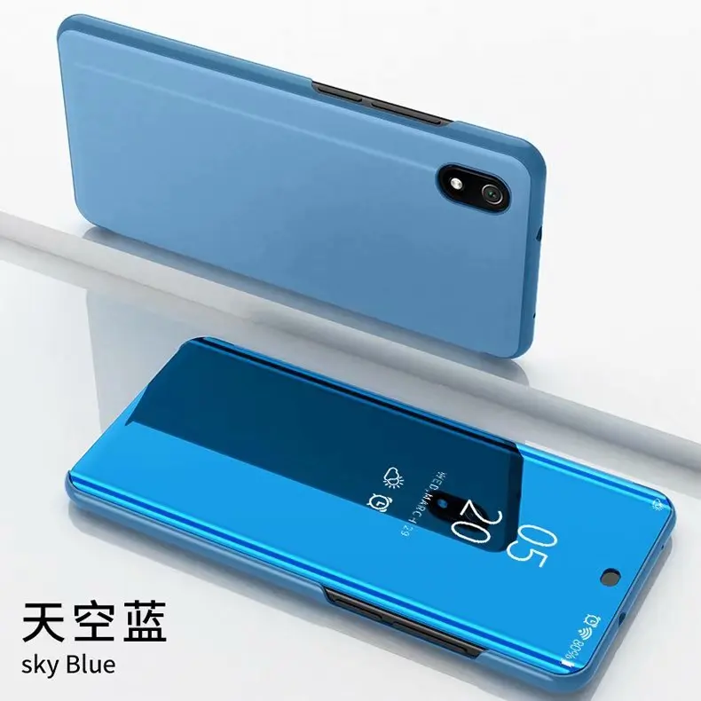 Ударопрочный чехол для Xiaomi Redmi 7A роскошный умное зеркало откидной прозрачный с