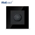 Настенный выключатель Wallpad для умного дома, настенный переключатель с вращающимся вентилятором из черного хрустального стекла