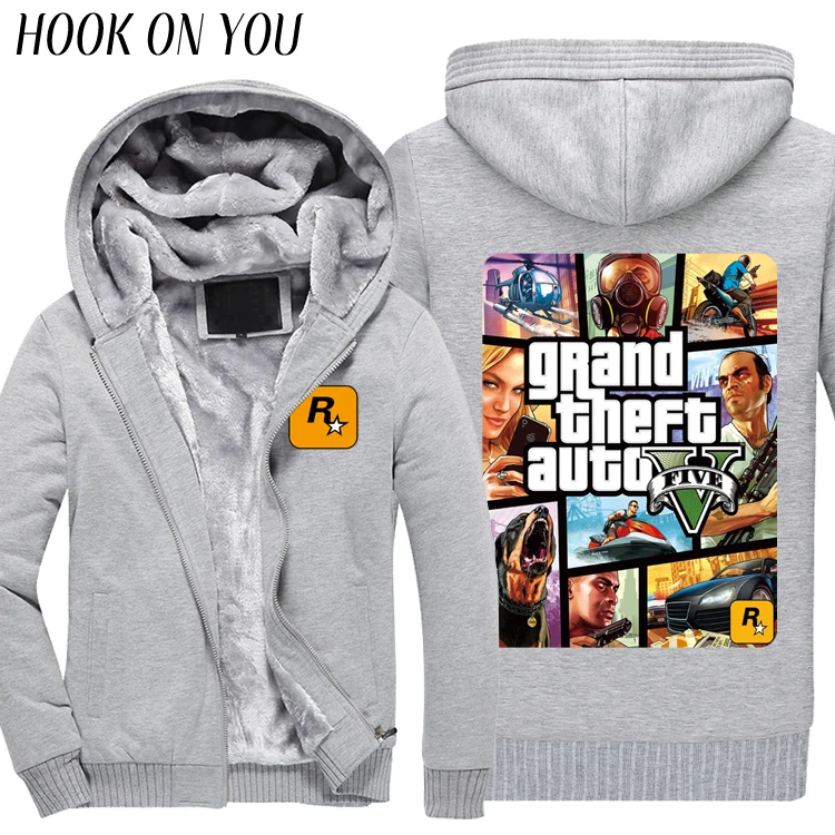 Grand Theft Auto GTA GTA5 толстовки кофты осень зима флисовая куртка ТВ игры на молнии Одежда