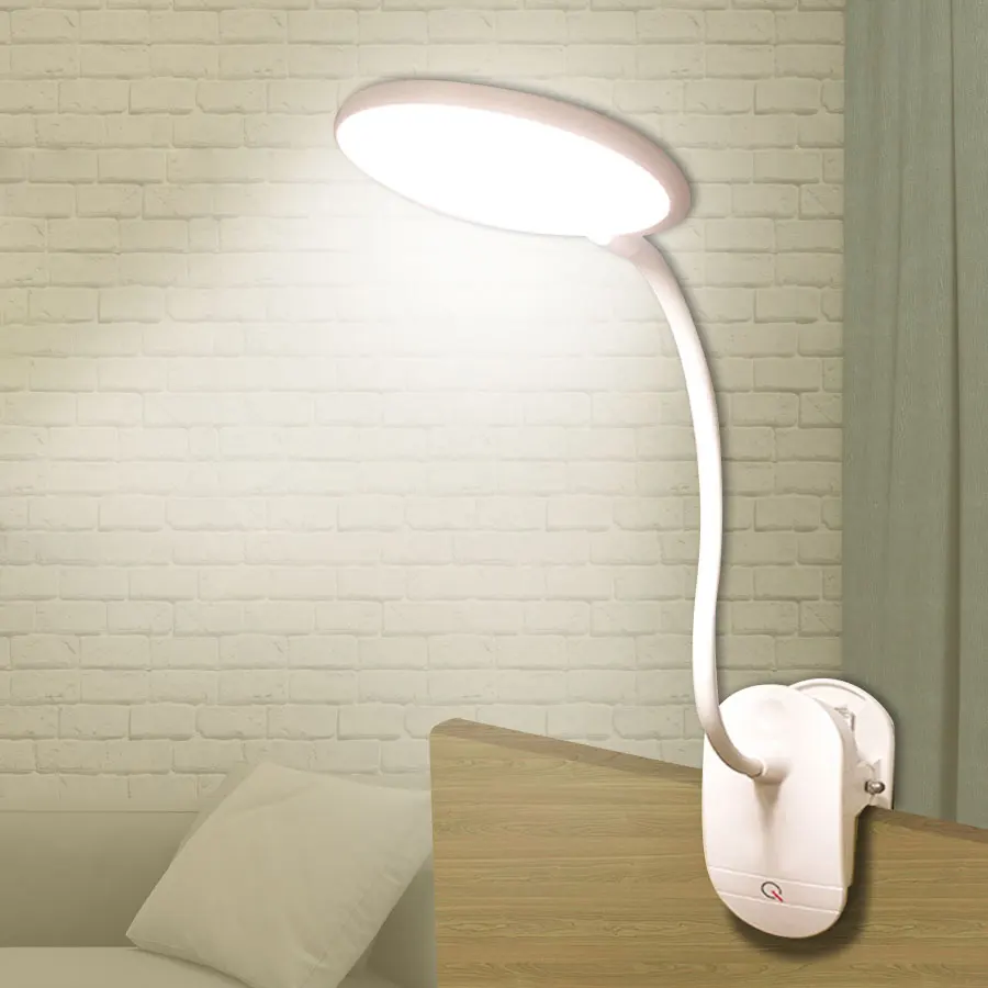 18650 USB Перезаряжаемые Led Настольная лампа 3 режима зажим s образной формы на