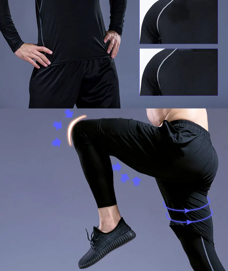 Спортивные колготки, спортивные мужские, спортивная одежда, костюмы, тренировочные костюмы, спортивные костюмы для бега, спортивная одежда, спортивный костюм, набор для мужчин