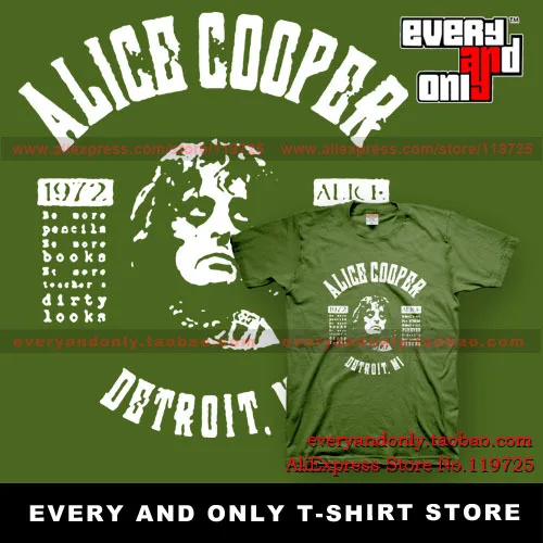 Alice alice cooper School's Out Lyrics rock combed cotton short-sleeve tee t shirt dress camiseta clothing | Мужская одежда