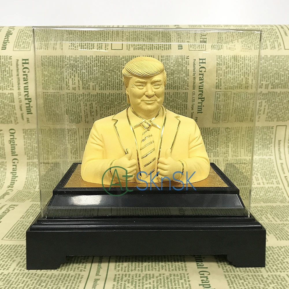 1set DHL shipping wholesale sculpture for home gold plated metal crafts Make America Great Again Trump statues decoration | Дом и сад
