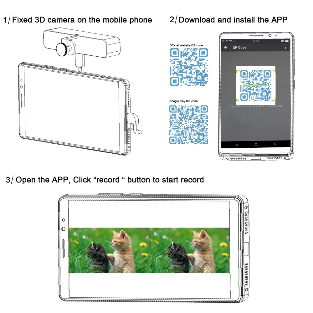 2017 Лидер продаж скачать бесплатное приложение левый и правый два объектива 3D 360 VR