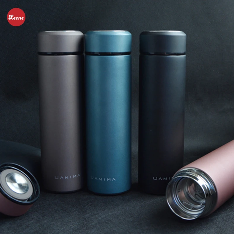 Hot 350/450ml man advanced Calmly Business Thermos Insulation Vacuum Cup Mirror cup lid Tea separated office Straight flasks | Дом и сад