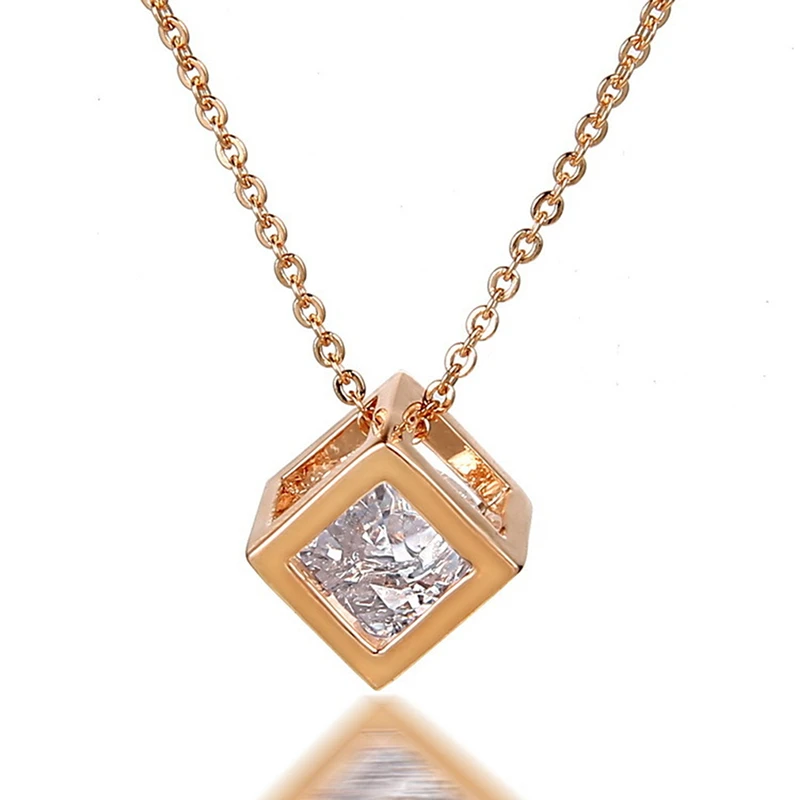 Новая подвеска из хрусталя ожерелье для женщин модное Золото Серебро Цвет