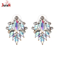 juran 2022 fashion statement gem crystal tree shape stud earrings for women charm jewelry 8 colors wholesale new arrival