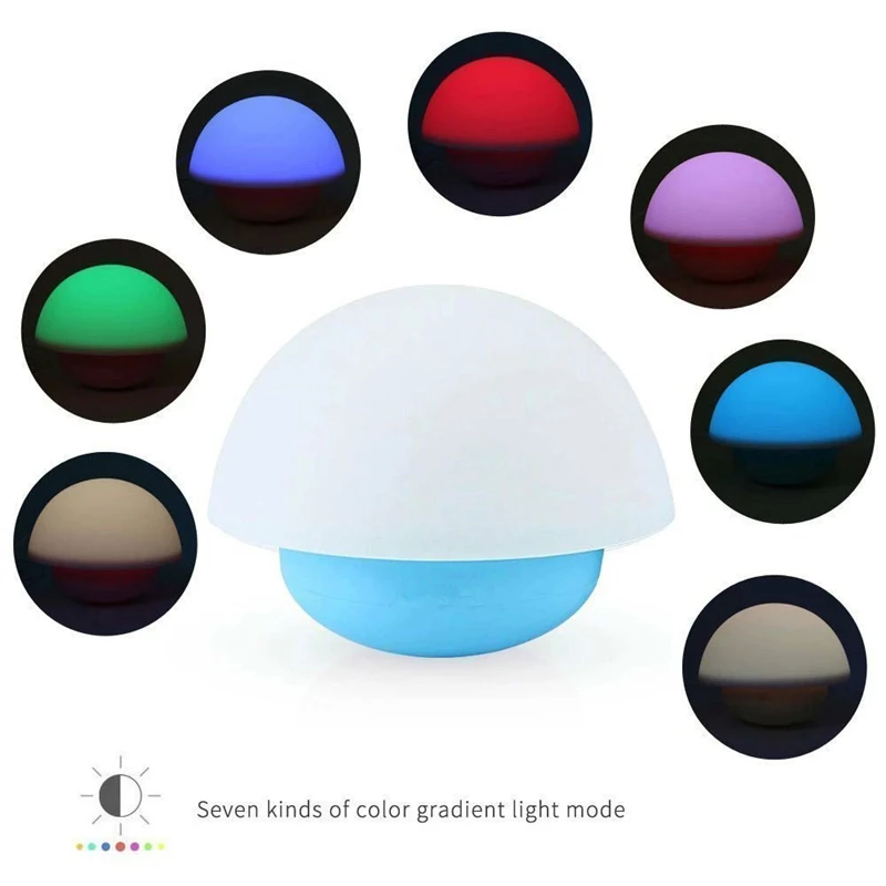 Tumbler Mushroom Design Colorful Night Light Touch Sensor Dimmable LED Nightlights Lovely Lamp Safety Baby | Лампы и освещение
