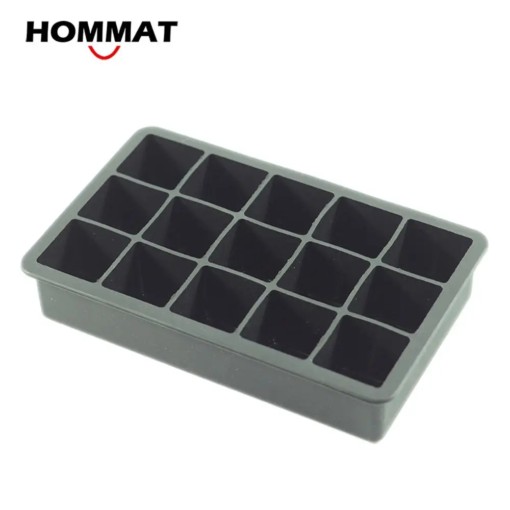 15 Cells Black DIY креативный большой кубик льда, форма квадратной формы, силиконовый лоток для льда, фруктовый Желейный кубик для льда, форма для мыла, кухонные аксессуары - Цвет: 15 Cells Black
