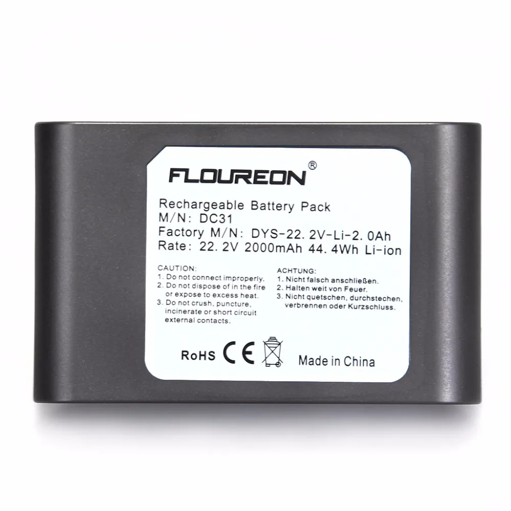 Аккумуляторная батарея FLOUREON DC31 6 ячейка для Dyson DC34 DC35 ручной пылесос 17083 01 05 07 09|dc35