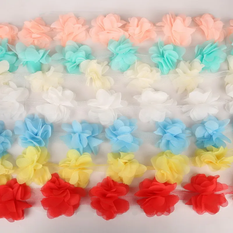 Кружевное платье с цветочной аппликацией 24 головы 3D шифон отделка шитье 2 ярда|lace