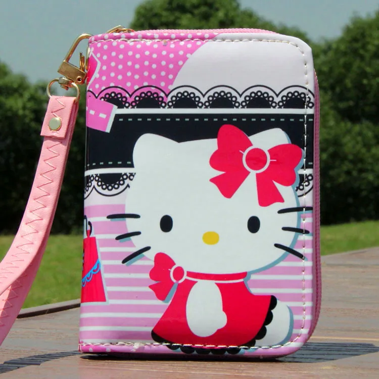 Hello kitty, портативный короткий студенческий Повседневный Кошелек, милый мультяшный держатель для карт, клатч с пряжкой, сумка для леди, подарок на день рождения - Цвет: G