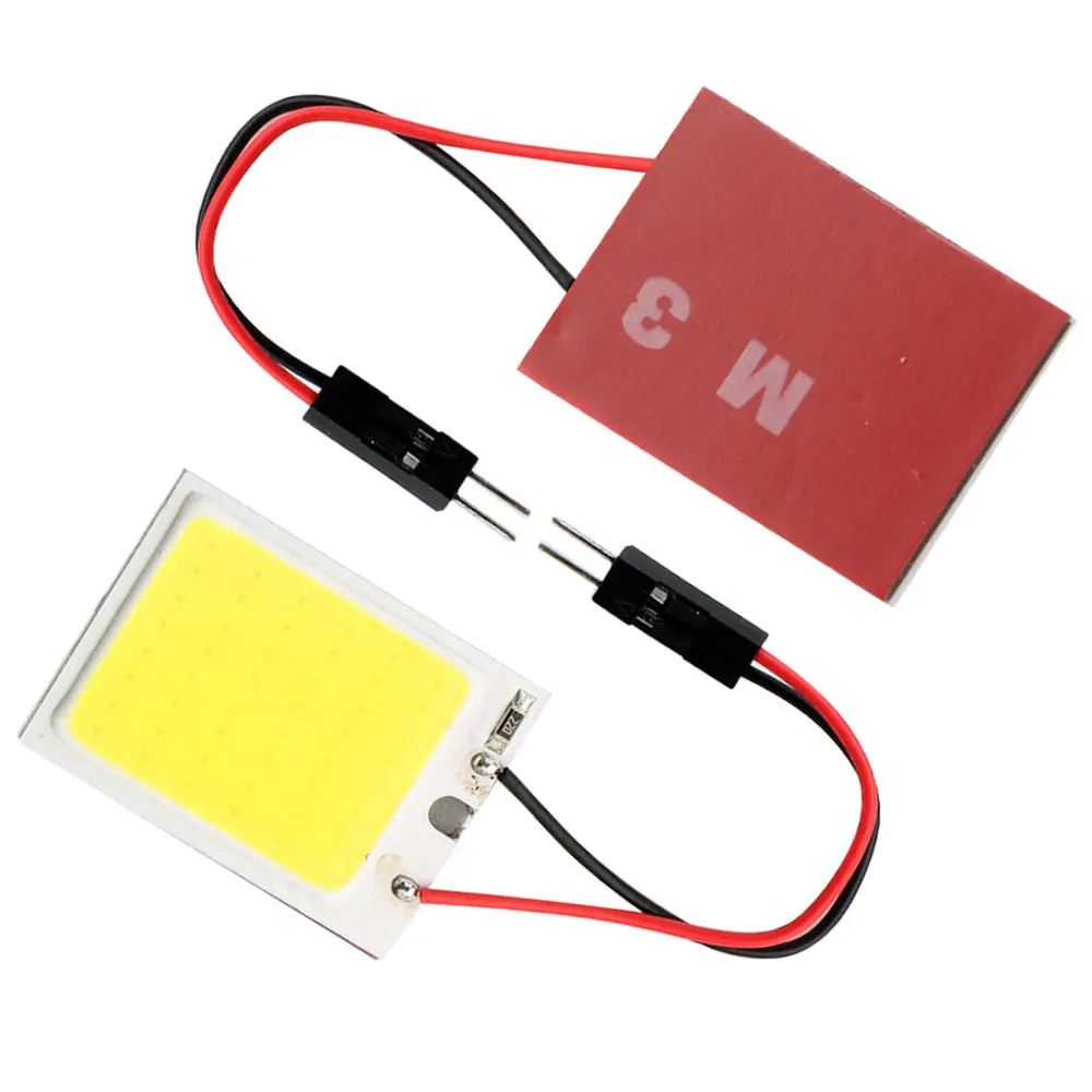 YM E Bright 200 шт. 24 SMD COB Чип светодиодный 12V DC панель лампы с T10 + фестон адаптер Белый ОД