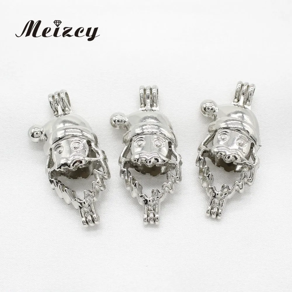 10pcs Santa Claus Christmas Pearl Cage Jewelry Making Bead Pendant Perfume Essential Oil Diffuser Lockets Aroma Necklace | Украшения и