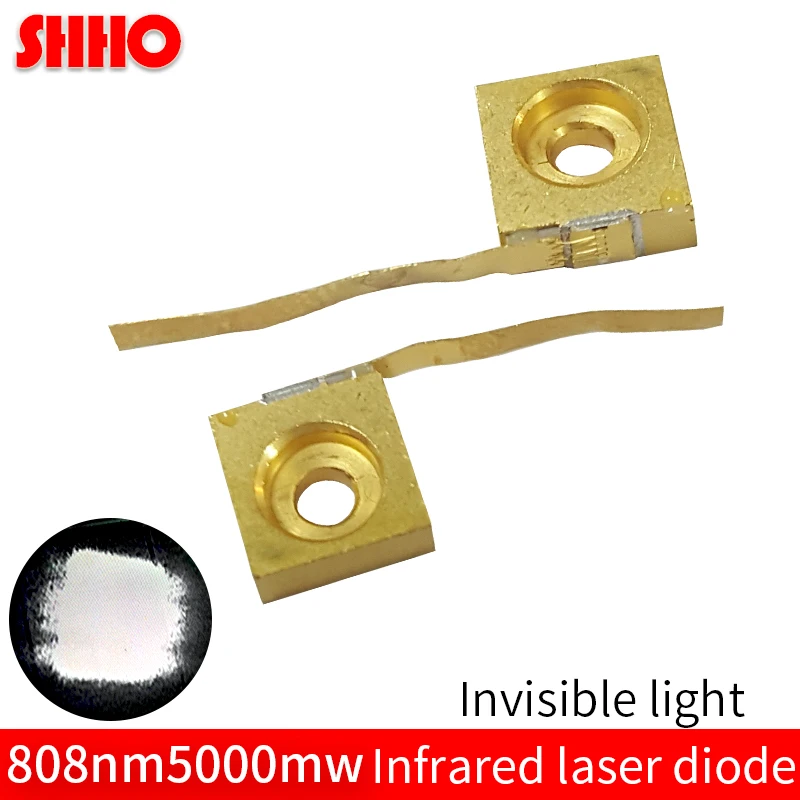 

Invisible light C-Mount high power 808nm 5000mw infrared laser diode IR laser emitter 5W laser semiconductor launcher fill light