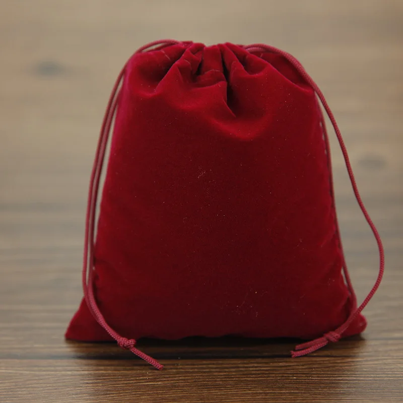 

Retail Dark Red 8cm x 10cm Velvet Drawstring Pouches Jewelry Gift Bags Rectangle ,100Pcs/lot