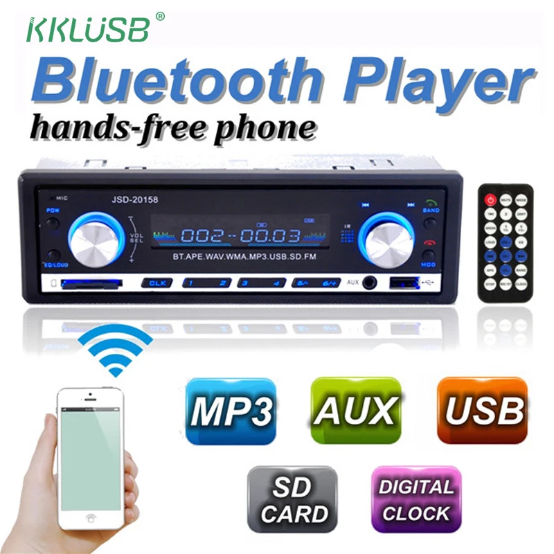Авторадио 1 Din 12V автомобильный аудио bluetooth Авто Стерео в-dash fm-приемник Aux вход USB/SD MP3 1din Автомагнитола со съемной панелью