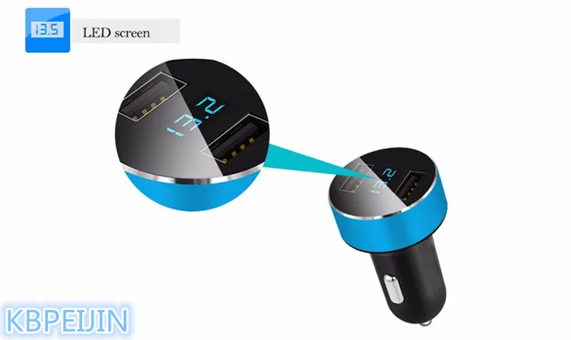 Умное автомобильное зарядное устройство с 2 USB-портами светодиодный дисплей