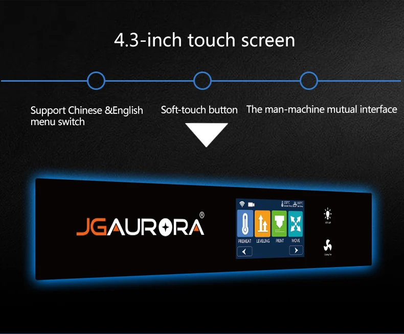 JGAURORA большой 3D-принтеры товарного сорта A8S полностью закрытый металлический Структура поиска печать WI-FI функция строить Volume350* 250*300 мм