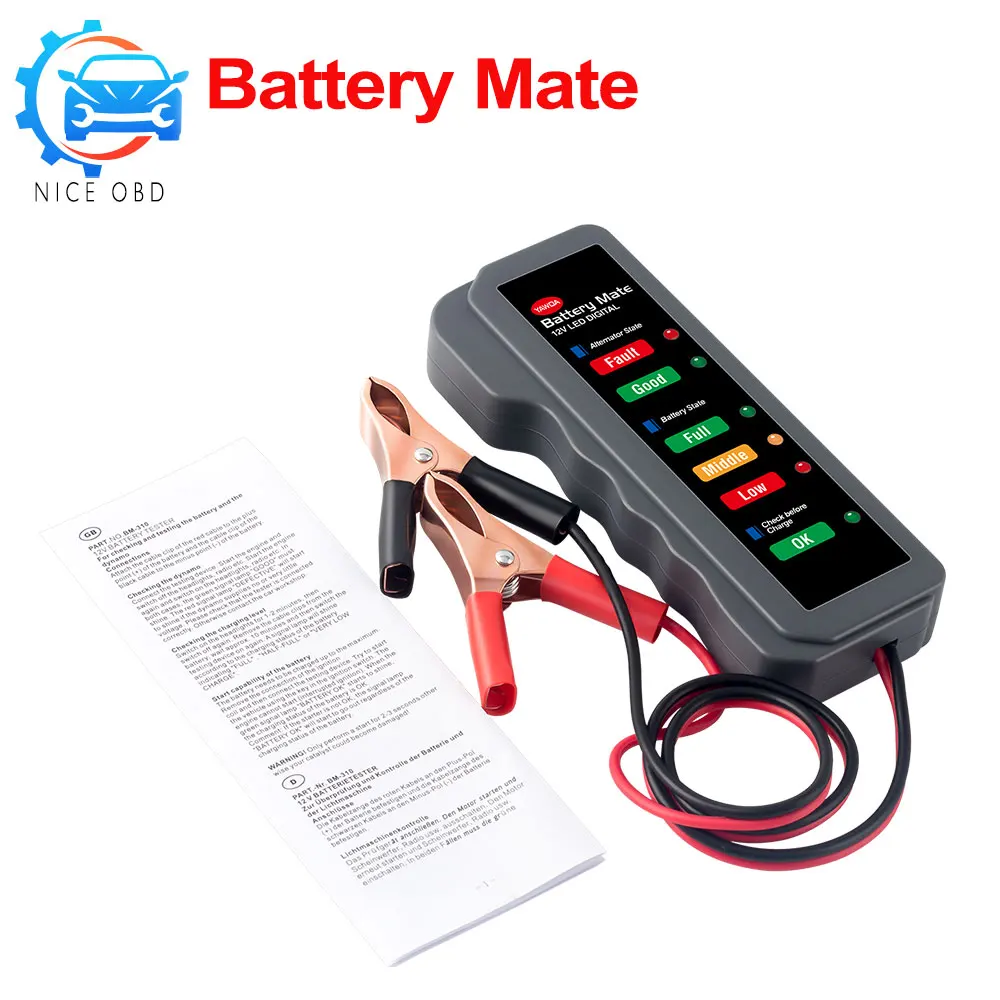 12V Цифровой walkie talkie автомобильное Батарея тестер генератора Мотоциклетные