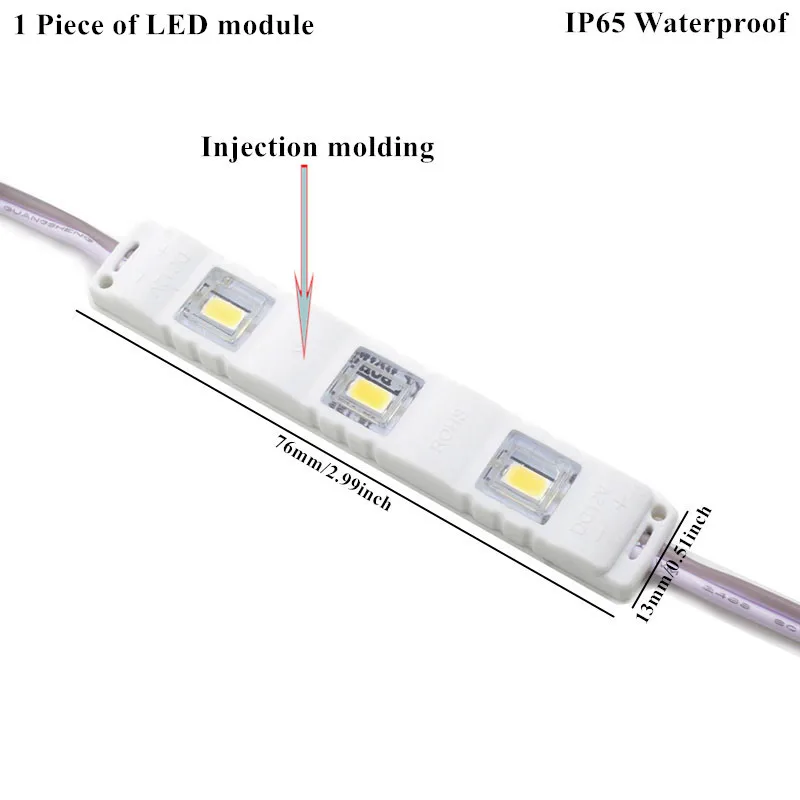 5000 шт. SMD 5630 5730 3 светодиода 12 В постоянного тока светодиодный модуль IP63 IP65