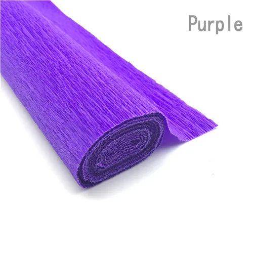 Purple 250*50 см/рулон цветная гофрированная бумага ручной работы крафт-бумага DIY цветы оберточная бумага Goffer для украшения дня рождения, свадьбы - Цвет: Purple